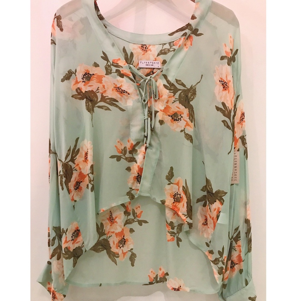 FLYNN SKYE Get Away Blouse (Mint Gatherings) NWT